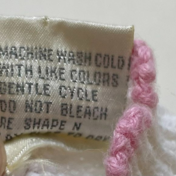 Girls Pink & White Button-Down Cardigan Sweater by Threads Clothing for Kids 12M - Picture 6 of 8